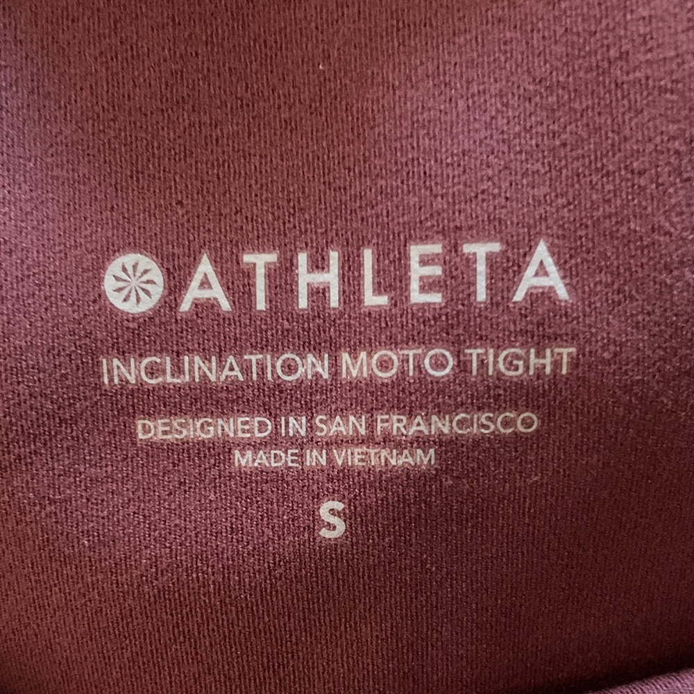 Athleta Burgundy High-Rise Inclination Moto Leggings - Picture 8 of 8